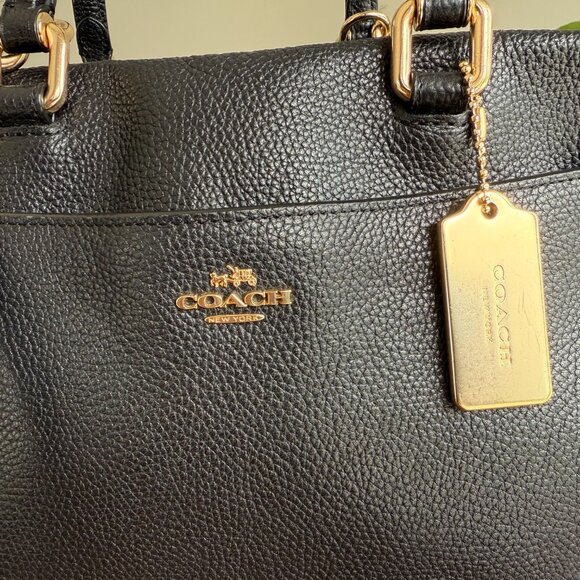 Coach Black Leather Fulton Satchel - Picture 4 of 12
